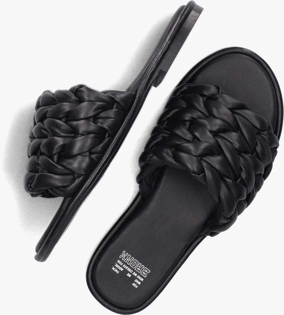 BRONX zwarte bronx slippers delan-y 85020-d