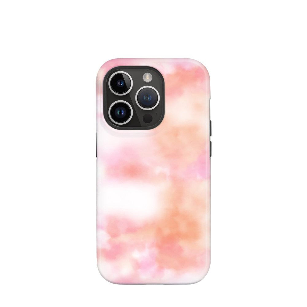 iPhone 14 Pro Hybrid (Kunststoff / Gummi) Hülle Wolkentanz - Pink