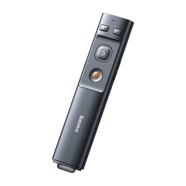 Baseus Orange Dot Multifunksjonell fjernkontroll for presentasjon, med laserpeker - grå