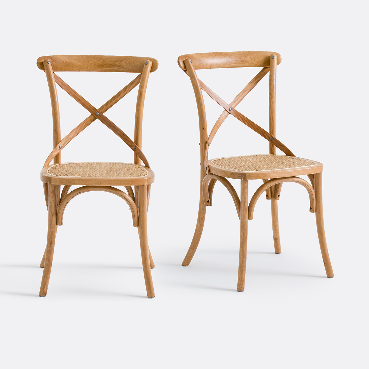 LA REDOUTE INTERIEURS<br>Conjunto de 2 cadeiras em carvalho e rattan, cedro
