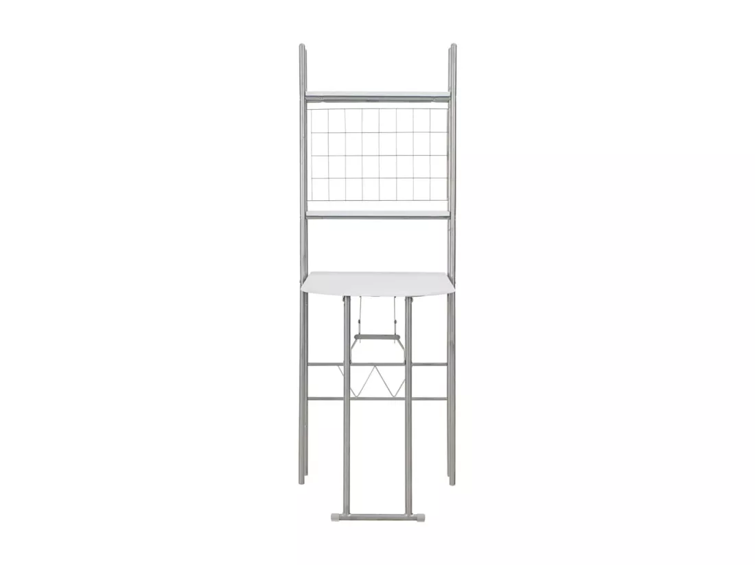 Ensemble à dîner pliant 3 pcs et étagère de rangement MDF acier