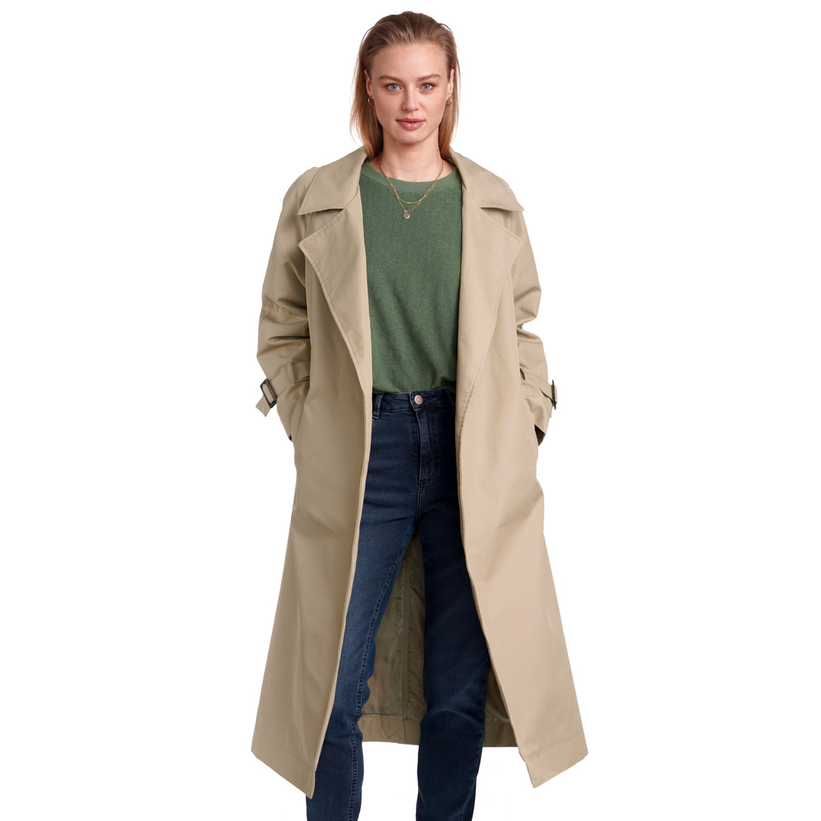 Jonas Nielsen Damen Trenchcoat lang geschnitten beige