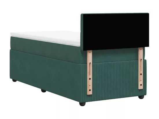 Sommier à lattes de lit avec matelas Vert foncé 90x190 cm