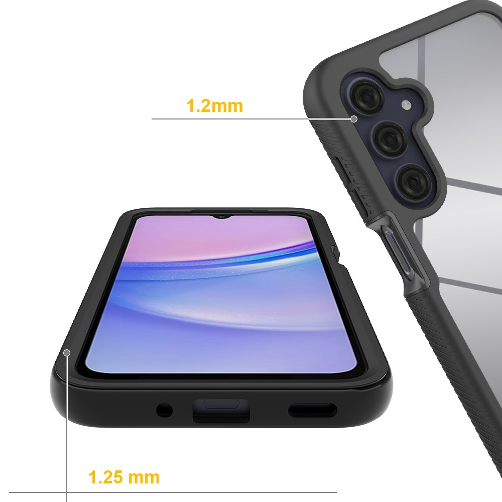 (2-tlg.) Samsung Galaxy A26 / A16 Hybrid TPU Hülle mit PET-Schutzfolie - Schwarz / Transparent