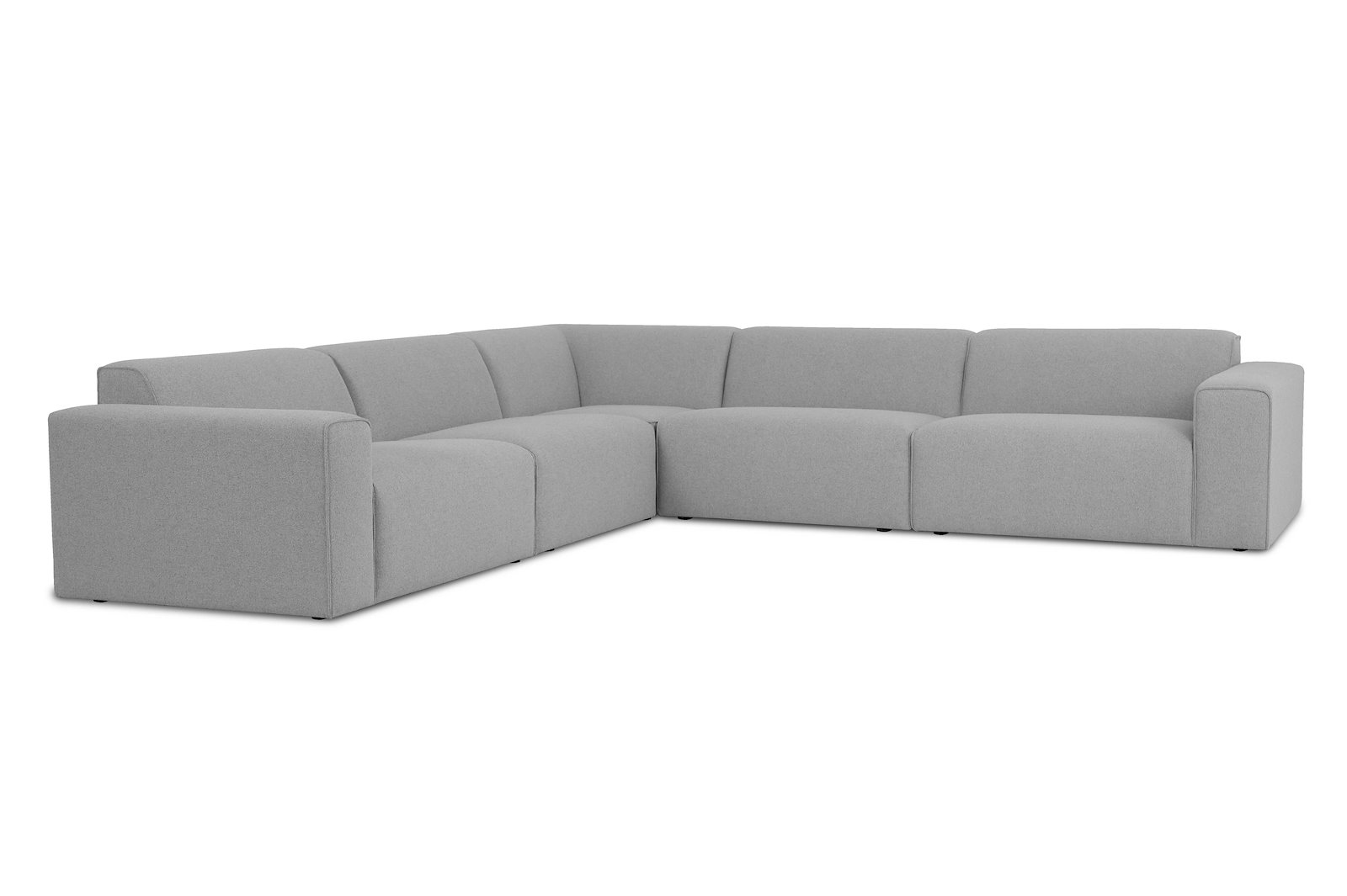 Styl hjørnesofa 33 hjørnesofa duo puter. Tekstil Lombardo 3 Grey med sorte ben.