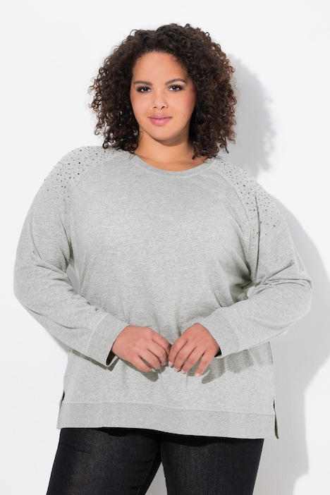Sweatshirt, Ziernieten, Oversized, Rundhals, Langarm