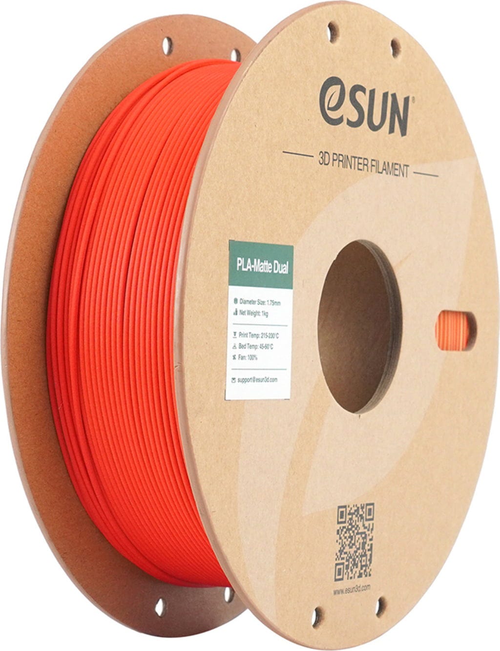 eSUN  PLA-Matte Dual  Red Yellow, 1,75 mm / 1000 g    Zweifarbiges Filament mit matter Oberfläche in Rot Gelb