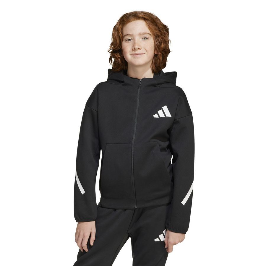 adidas Sweat à Capuche Z.N.E. Full Zip - Noir/Blanc Enfant