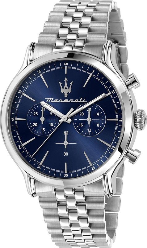 Maserati Epoca 42 Chr Blue Dial Br Ss Horloge Blauw