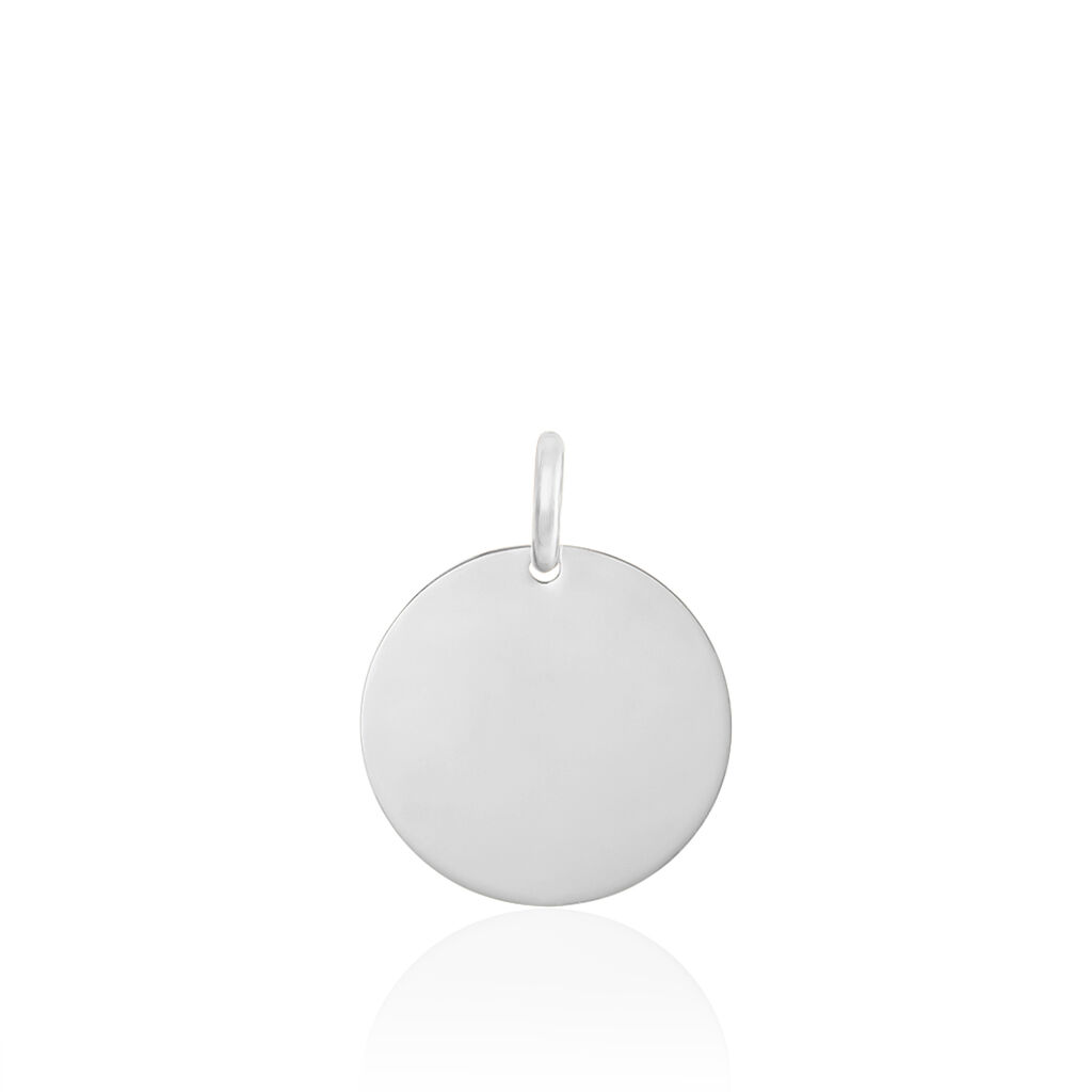 Pendentif Sirona Pastille Gravable Or Blanc