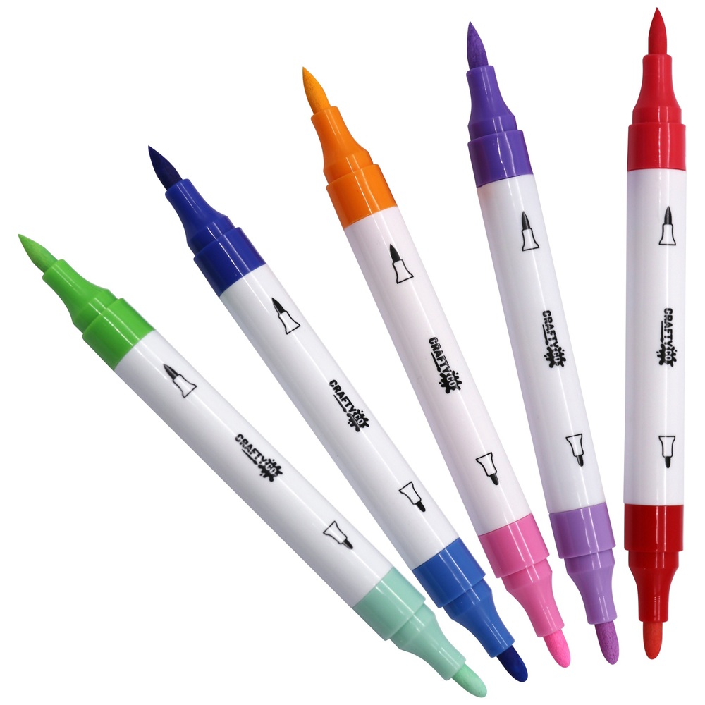 Crafty Co. Acrylmarker mit Doppelspitze, 24er-Packung