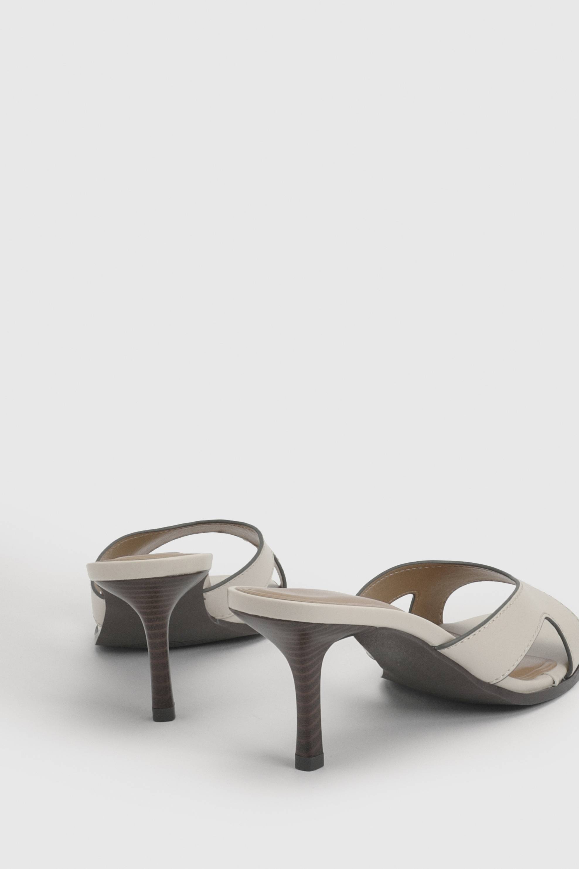 Wallis Mules À Talon Aiguille Moyen Maddie En Synthétiquecuir Avec Détail De Coutures