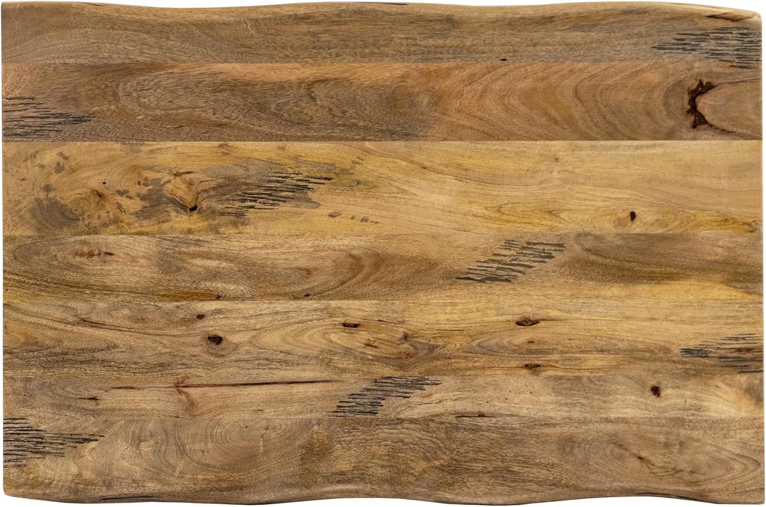 SAM Esstisch Tiger 160 x 85 cm, Mangoholz massiv & naturfarben, Baumkantentisch mit Spider-Metallgestell in Schwarz, echte Baumkante, Esszimmertisch in Vintage-Optik