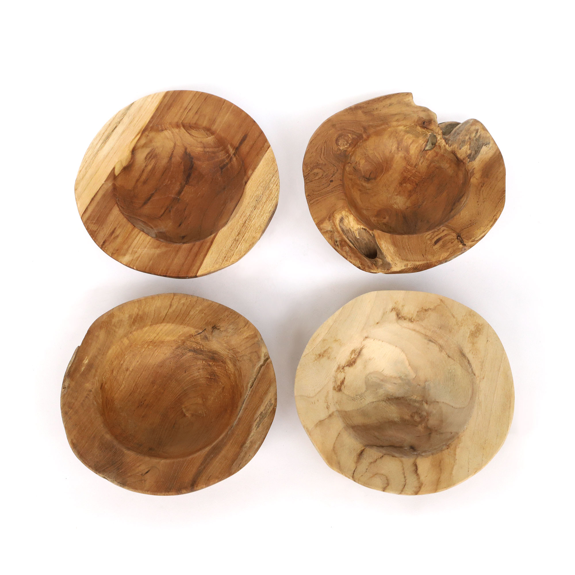 Schale 'Wilka' aus Teak, Ø ab 20 cm, H ab 5,5 cm von fischer's lagerhaus
