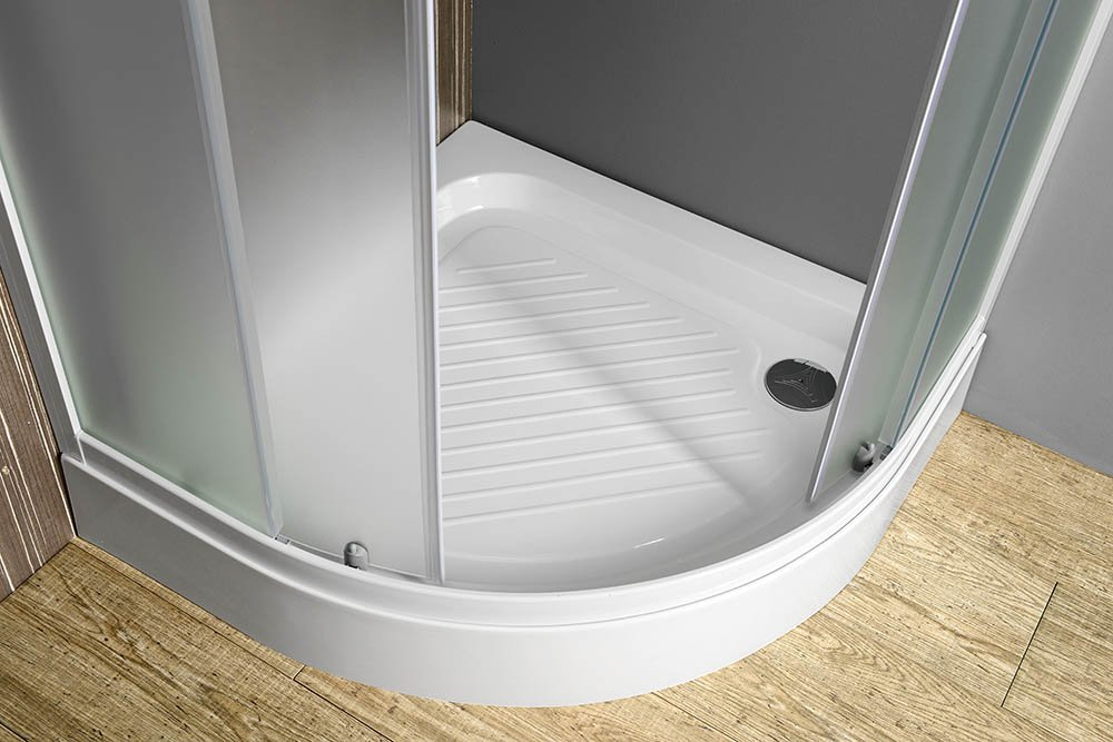 Aqualine Quadrant douchecabine kwartrond 80x80 mat glas