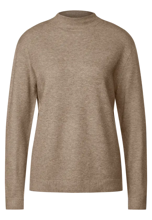 Strickpullover mit Struktur - bleached sand melange