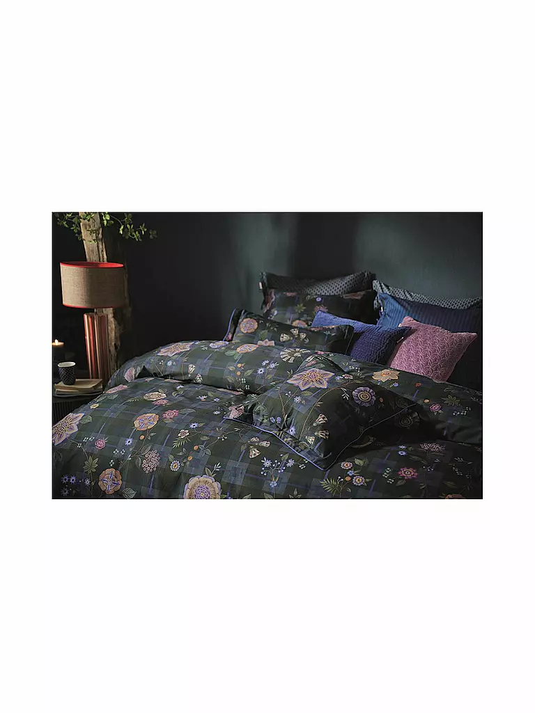 PIP STUDIO Kissen gefüllt FLORES FLICES 45x45cm Dark Blue dunkelblau