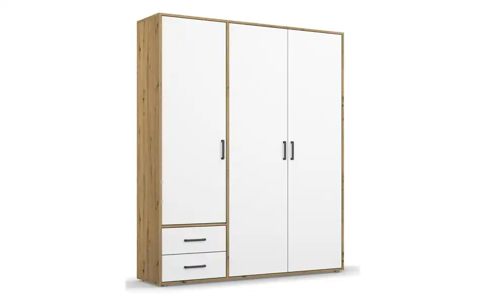 Drehtürenschrank Absetzung: Eiche Artisan 140 cm 3 Stück