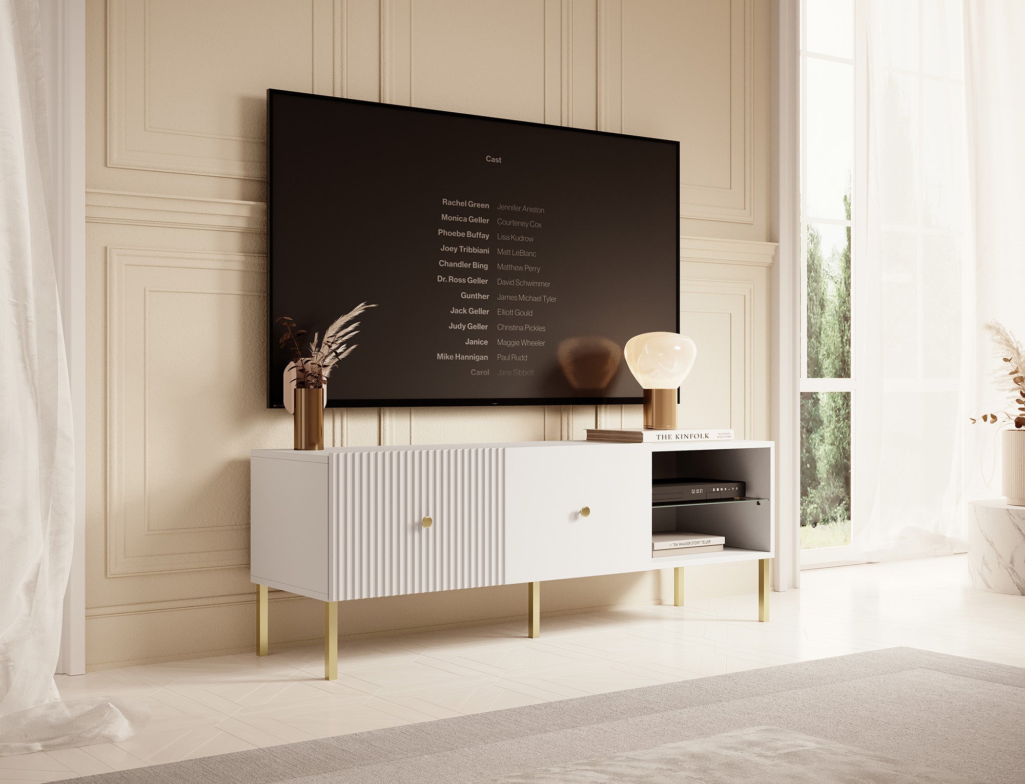 Meubella - TV-Meubel Vermont - Wit - 138 cm