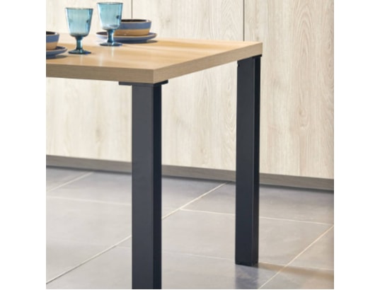 MSA - Jambage table de cuisine Pied carré NOIR - 60 x 60