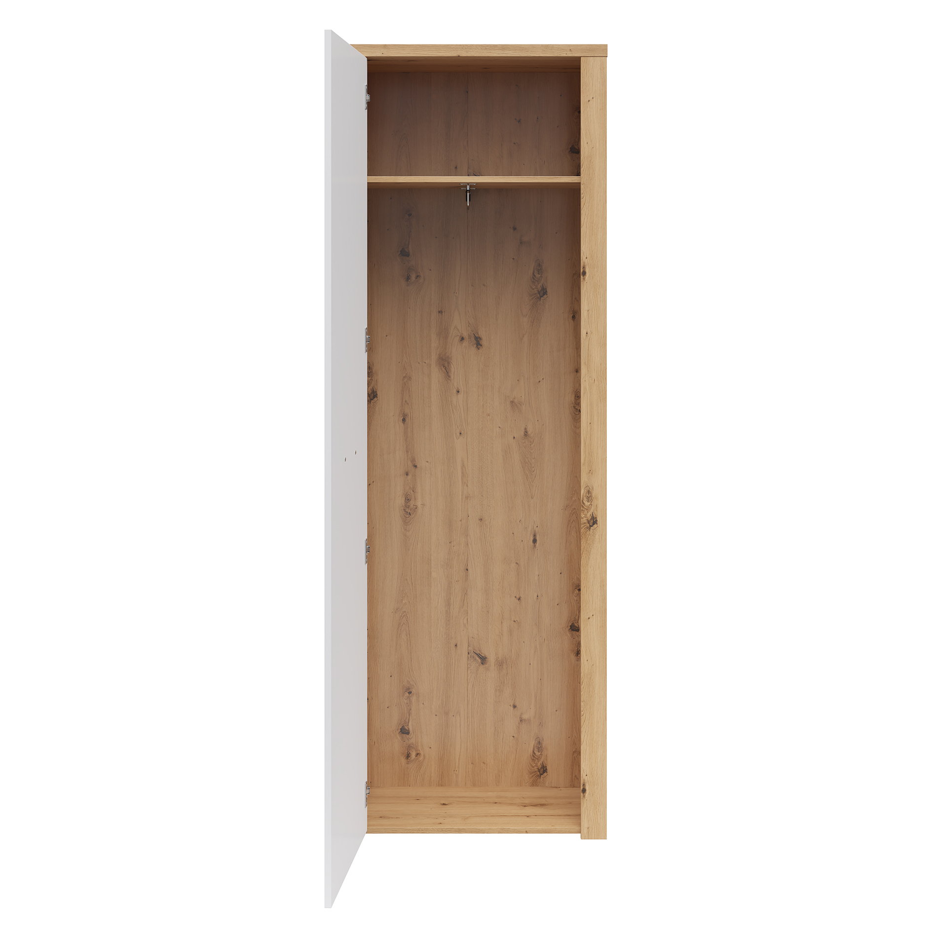 Garderobenschrank - Artisan Eiche - weiß - 70 cm breit
