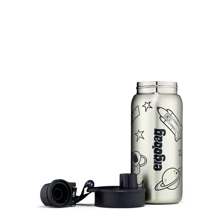 ergobag Edelstahl Trinkflasche Schwarz, 500 ml