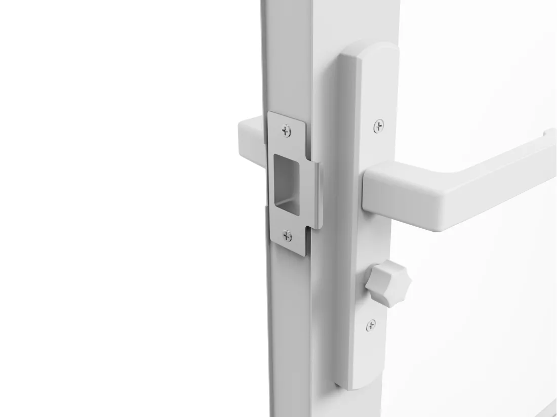 Bloc porte réversible à deux battants en aluminium et verre trempé - 2 x H204 x L73 cm - Blanc- MASERU