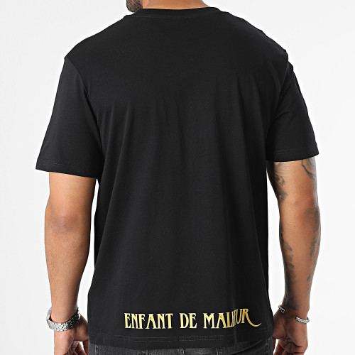 Tee Shirt Oversize Logo Noir Doré