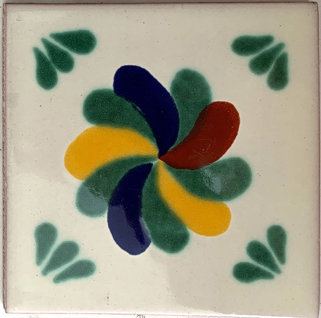 Kachel 'Tequila', weiß, multicolor, T 10 cm, B 10 cm, H 0,5 cm von fischer's lagerhaus