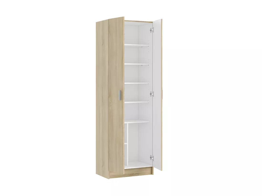 Armoire à chaussures 2 portes - Chêne - MULA - L 59 x l 37x H 180