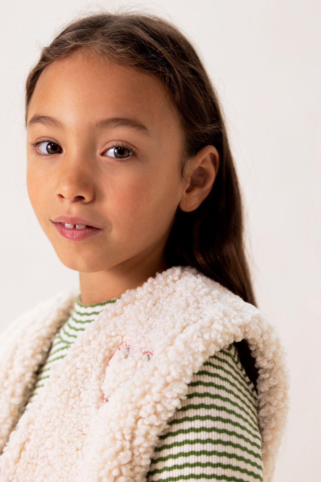 Wit teddy gilet met embroidery