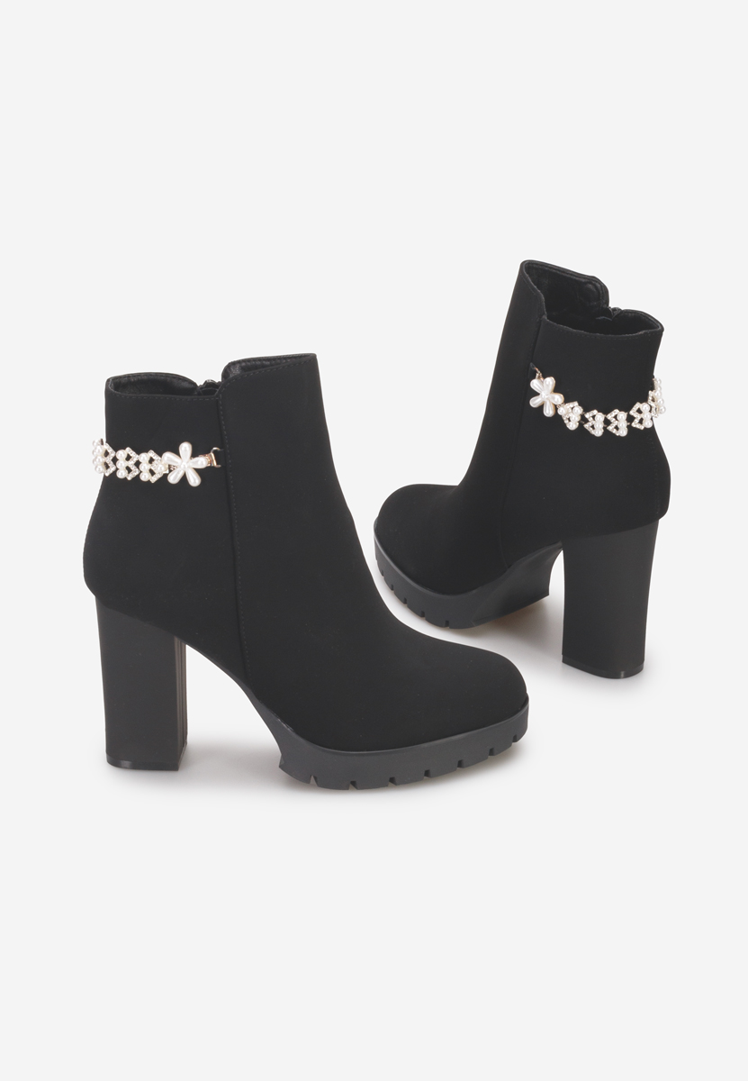 Bottines à gros talon noires Sallie