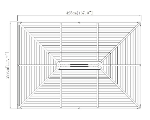 SOJAG Mykonos 10x14 paviljoen met klamboe 415 x 289 cm antraciet
