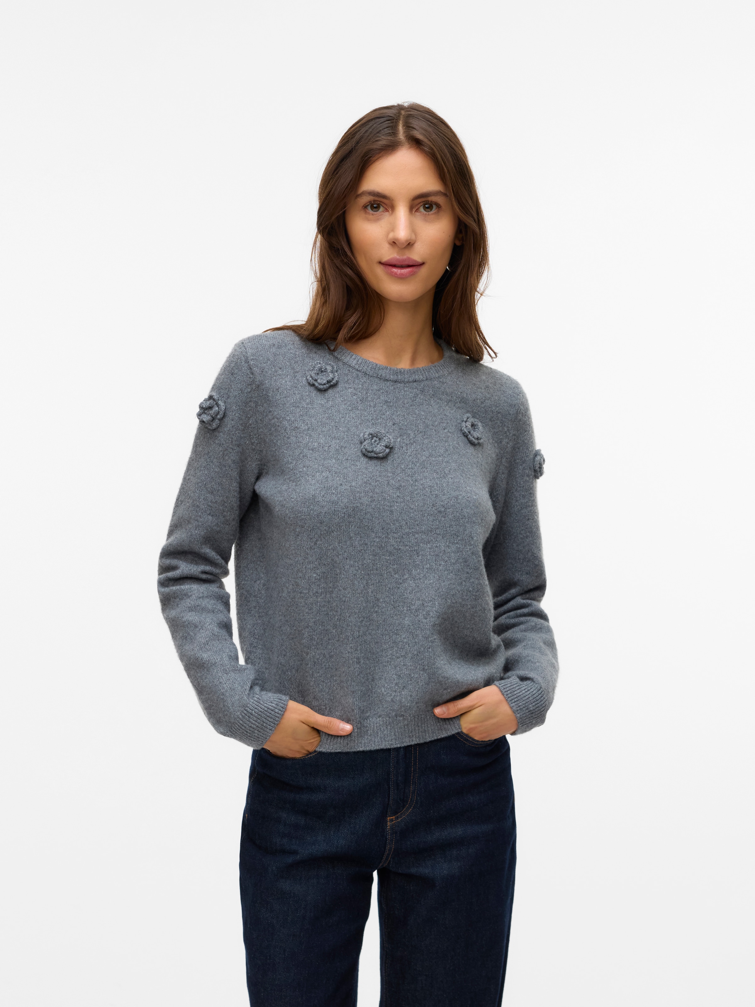 Vero Moda Rundhalspullover »VMROSE LS O-NECK PULLOVER BOO«