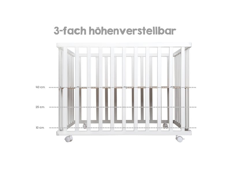 roba Laufgitter auf Rollen 75 x 100 cm Grau Spielgitter inkl. grauer Schutzeinlage & Rollen