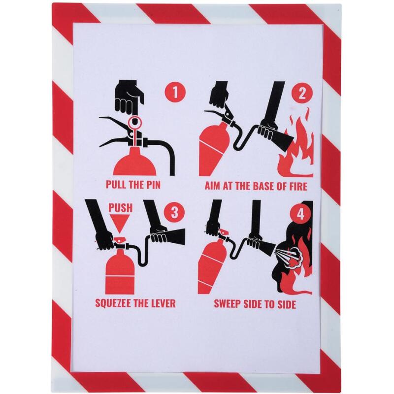 Pochette d'affichage magnétique de sécurité A4 - Blanc/rouge