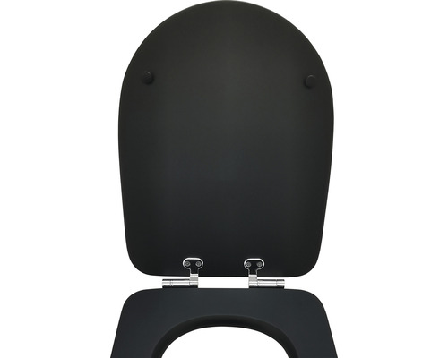 form&style Dominica Uni toiletzitting, matzwart, met soft-close mechanisme