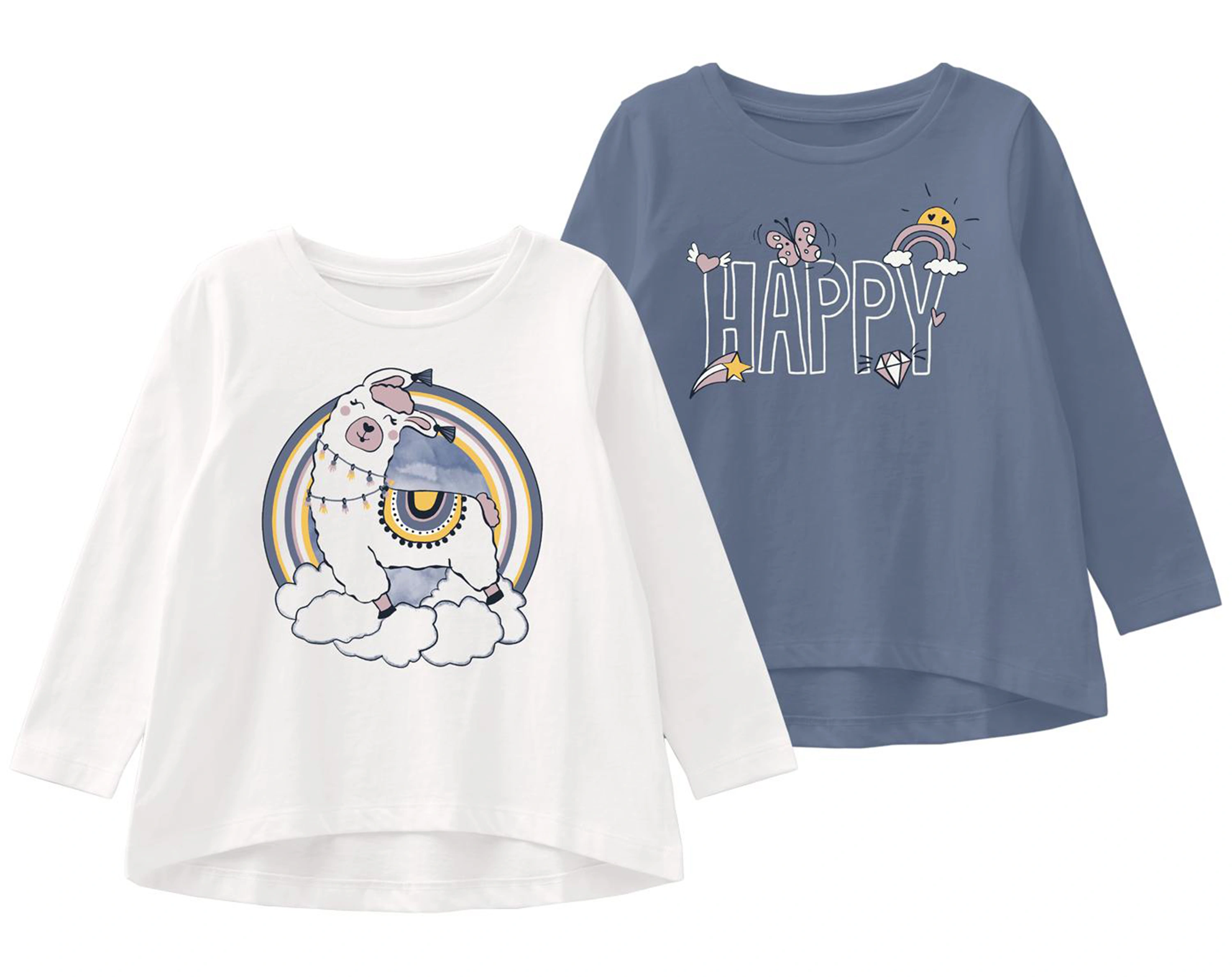 Langarmshirt NMFVIOLET 2er in white alyssum
