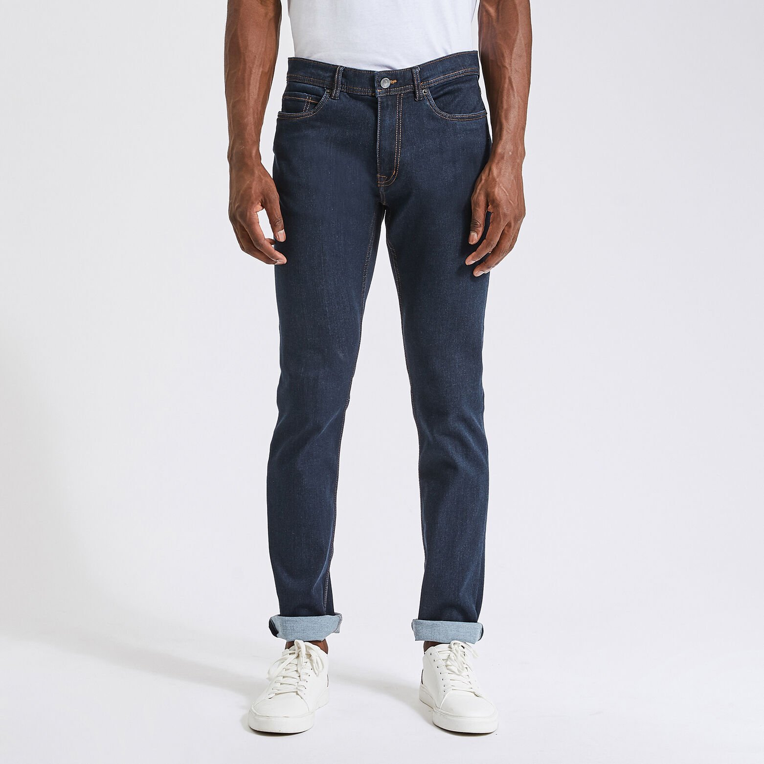 Jean slim urbanflex en polyester recyclé Bleu