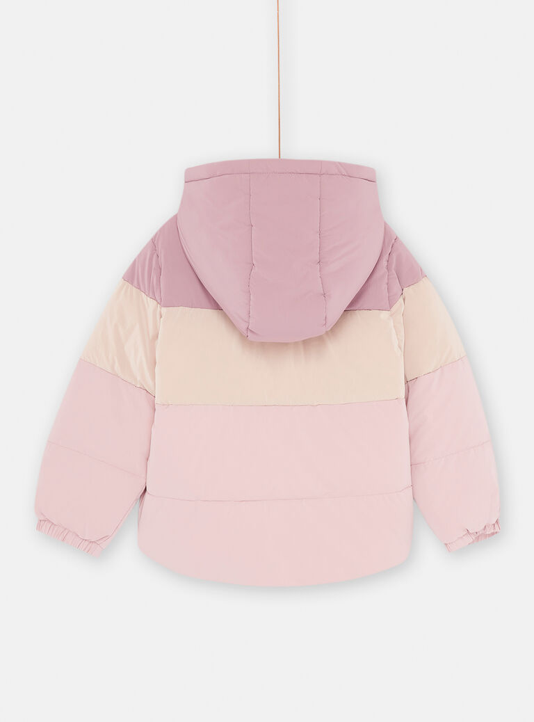 Doudoune à capuche mauve et lilas
