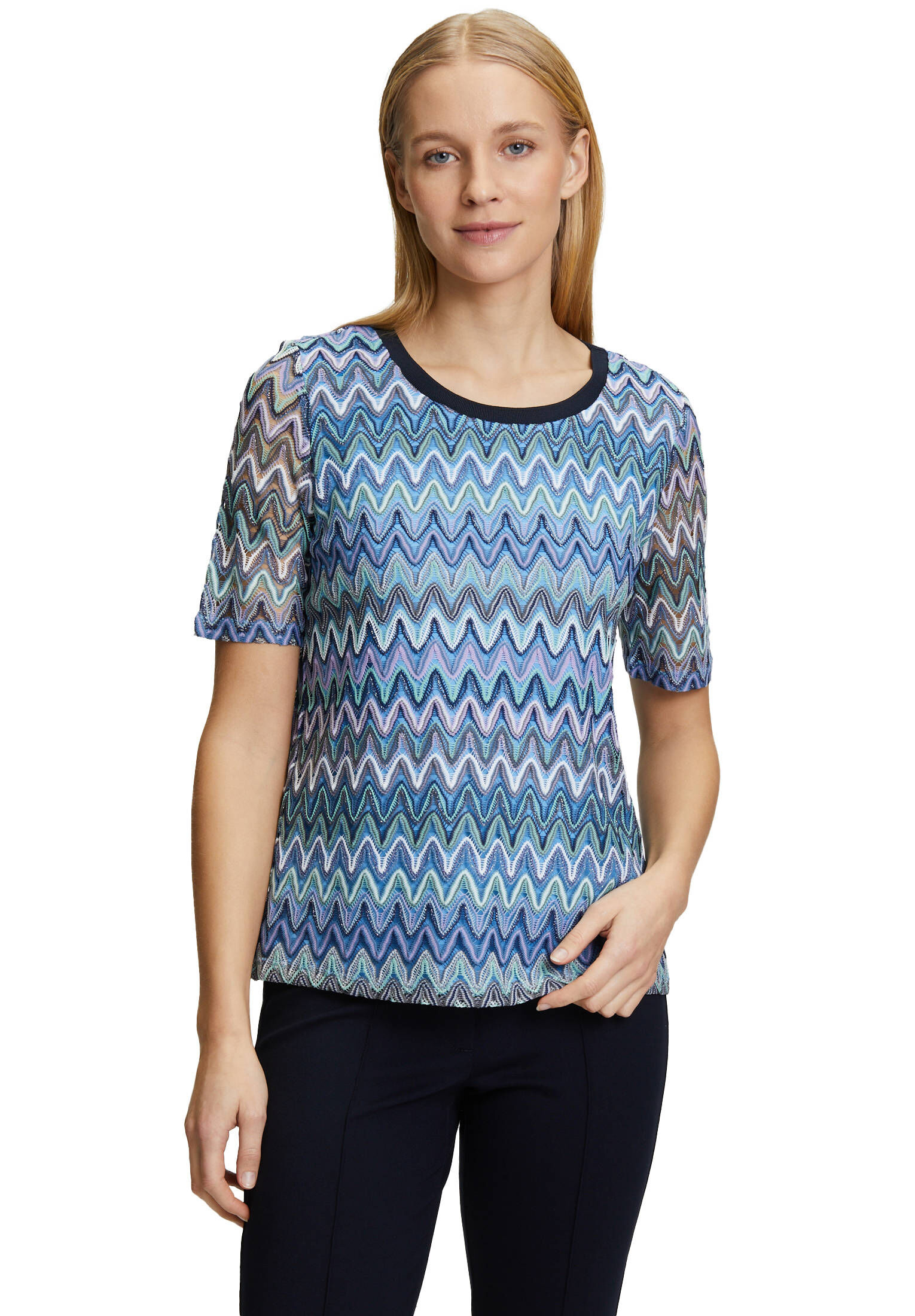 Betty Barclay| Damen Spitzenshirt mit Rippbündchen