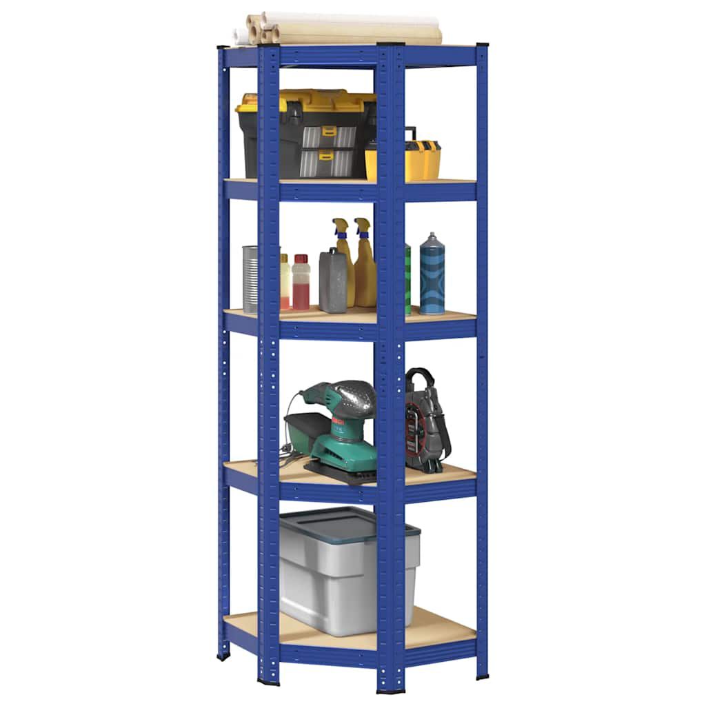 vidaXL Hoekplank met 5 planken blauw houtmateriaal