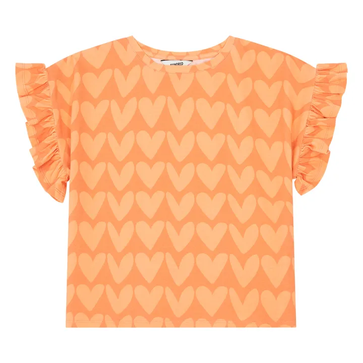 Hundred Pieces T-shirt Manches Volants Coton | Orange