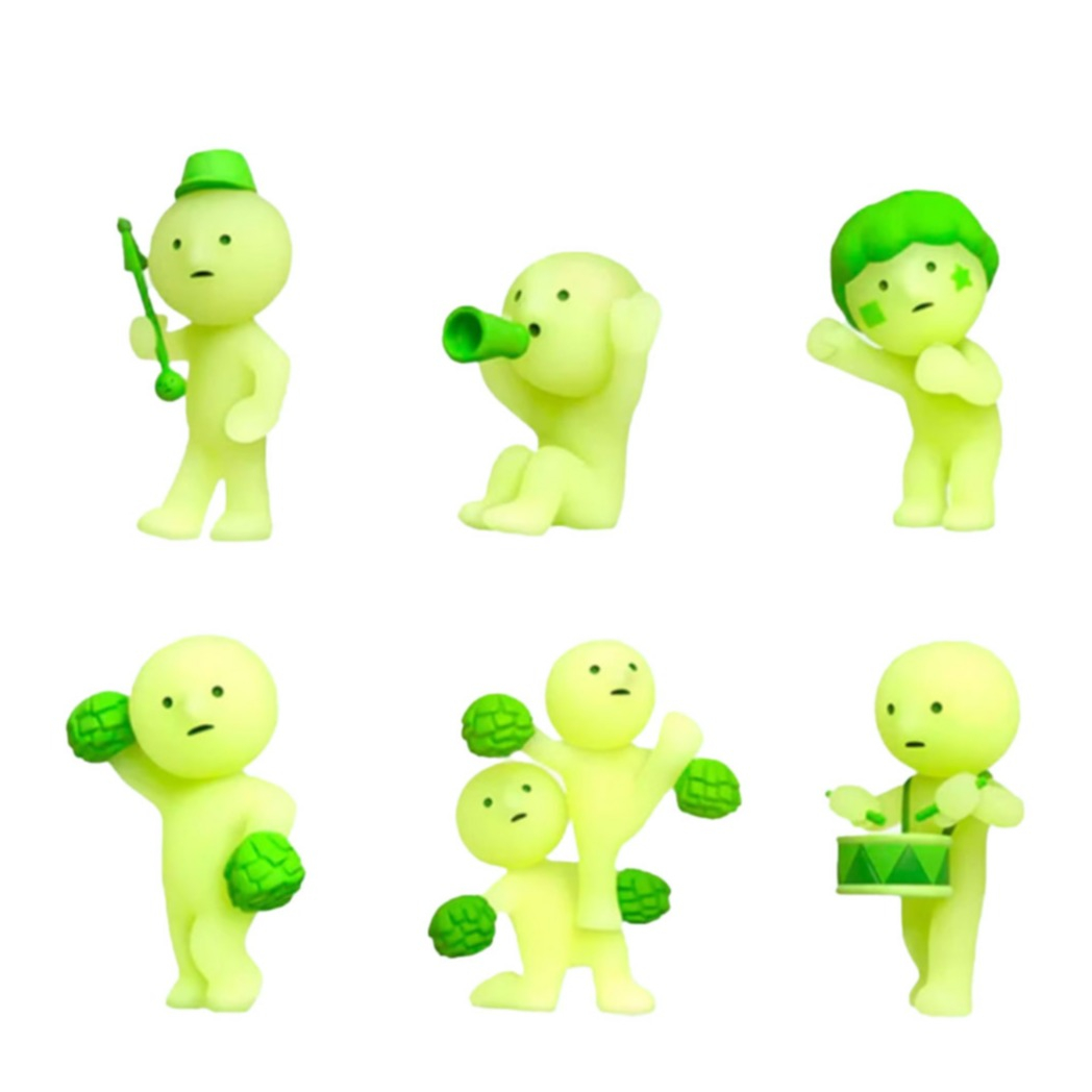 (12er Set) Miniatur Leuchtfiguren Glow in the Dark Überraschung Sammelfigur Fluoreszierende Aufsteller - Cheer