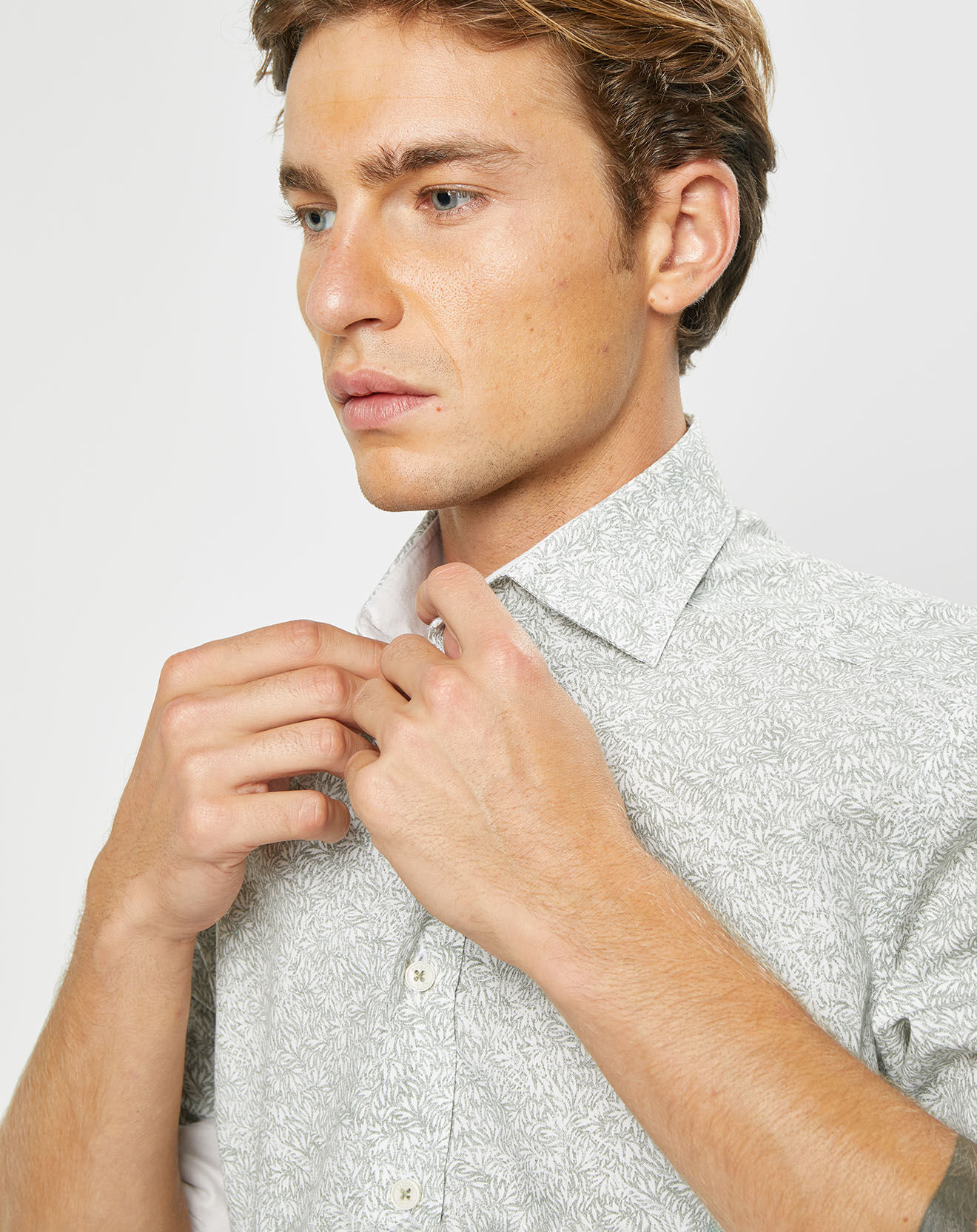 Hackett London Chemise Slim Fit imprimée beige/kaki