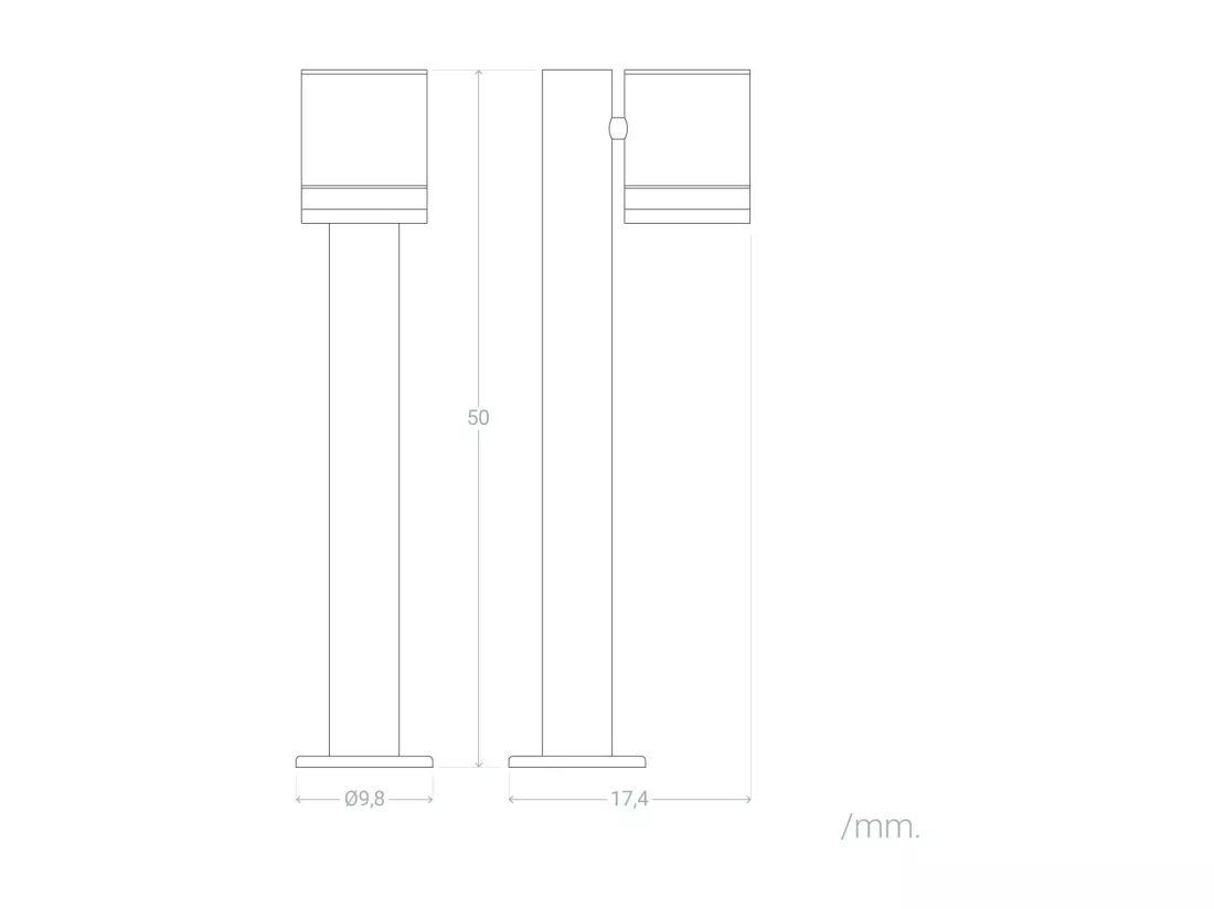 Balise sur Pied Extérieure Solaire LED 50cm Aluminium Draco Noir