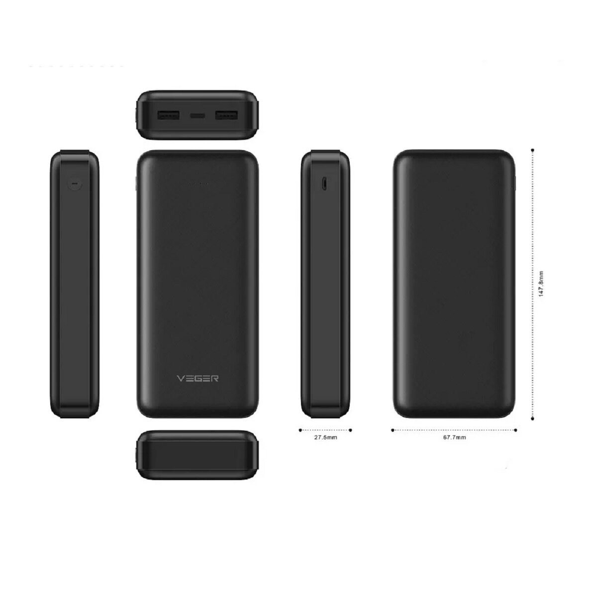 Powerbank A20 - 20 000mAh schnelles Aufladen Micro-USB