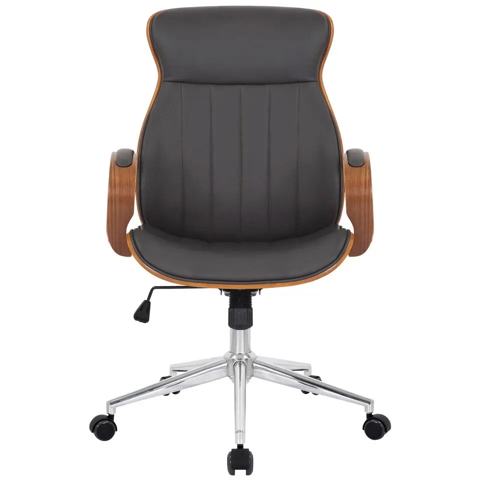 CLP Bureaustoel Melilla chroom Frame - Kunstleer - walnoot/bruin