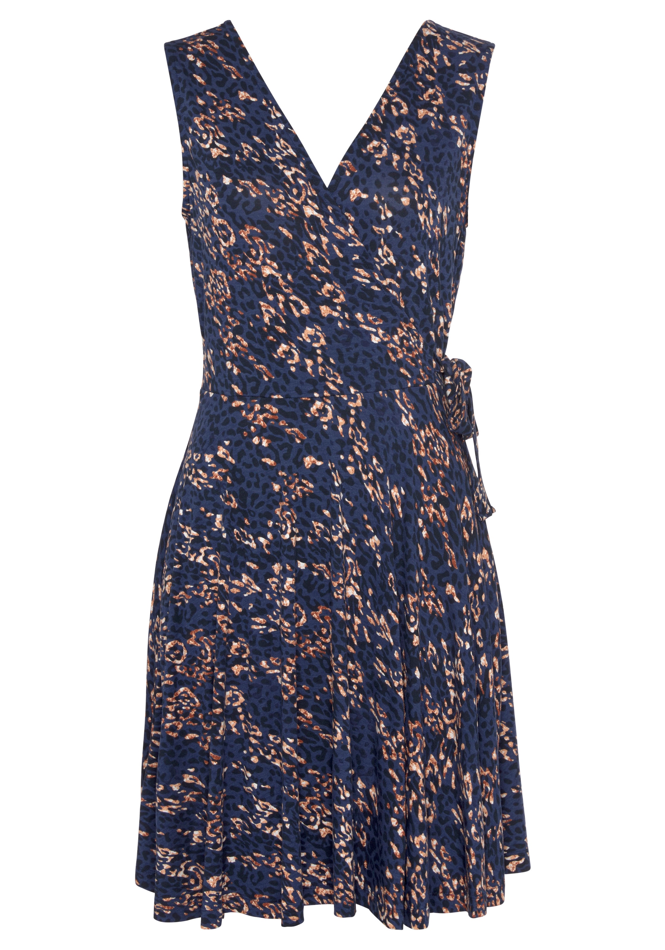 Vivance Strandkleid mit Alloverdruck und Bindeband, Wickelkleid, Sommerkleid