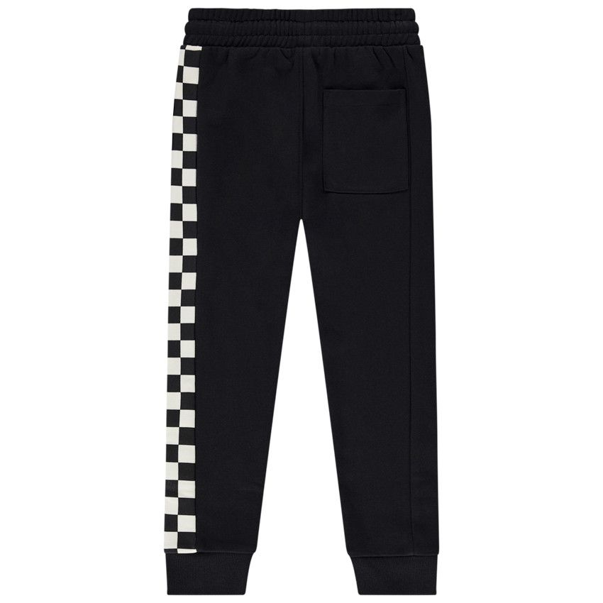 Jogging molletonné motif damier pour garçon - Noir
